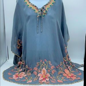 Johnny Was Plus Size Embroidered Poncho